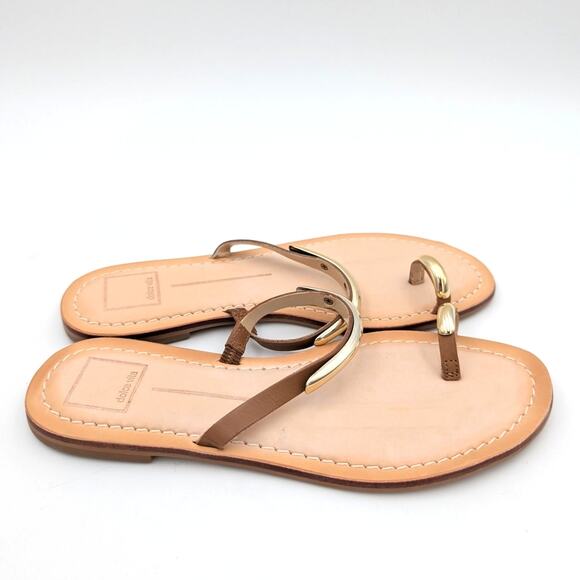 Dolce Vita Wink Toe-Ring Slide Flat Sandals Saddle Leather Size US8.5 EU39 - Picture 4 of 12